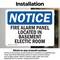 Signmission Fire Alarm Panel Located In Basement Electric Room, 5 in W x Rectangle, Vinyl Decal OS-2PACK-NS-D-35-L-12531 - alternate 3